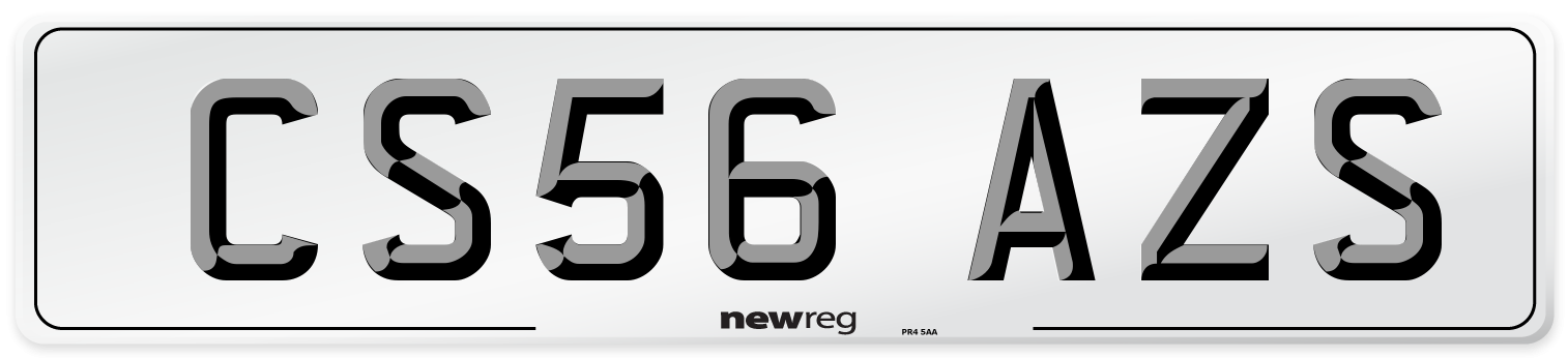 CS56 AZS Number Plate from New Reg